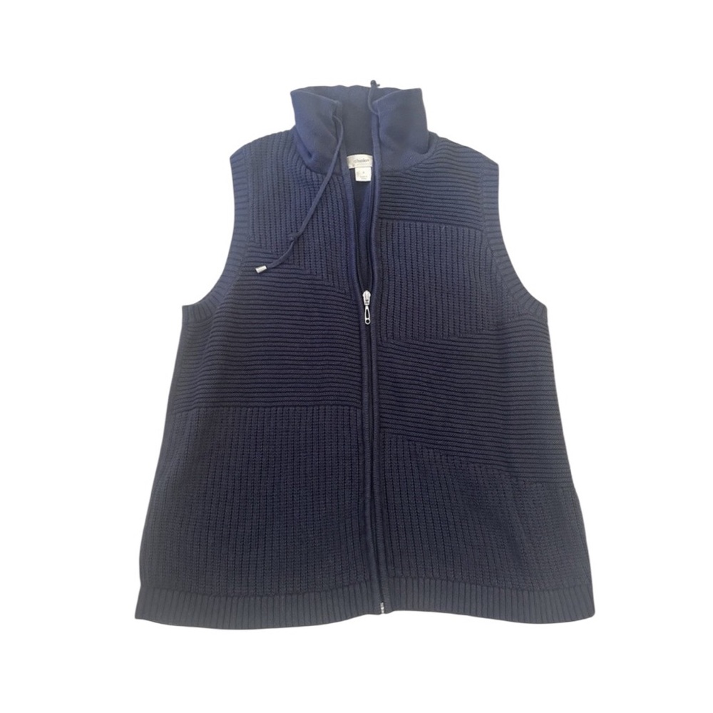 Cj Banks Size X Black Sleeveless Sweater Vest Full Front Zipper